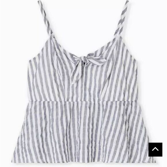 NWT Torrid Striped Seersucker Peplum Tank Top - Picture 1 of 12